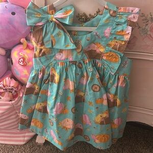 Eleanor Rose beautiful Fall Pumpkins Tunic Girls 6-7 with matching bow